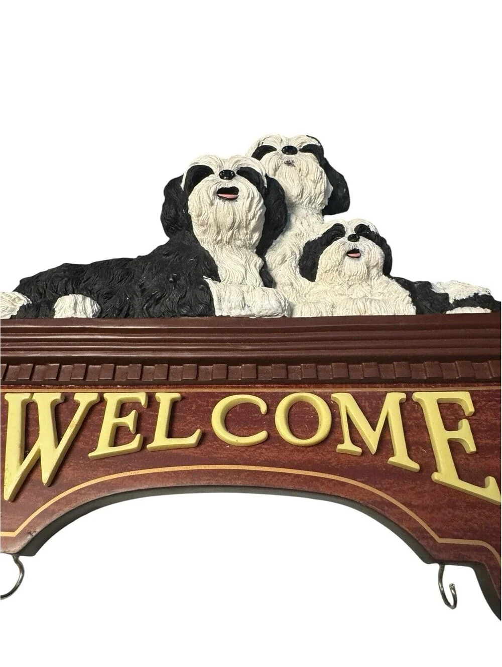 Danbury Mint Holiday Shih Tzu Dog Welcome Sign Rare, Discontinued